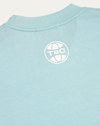 Regular Embossed Boxy T-shirt - Baby Blue