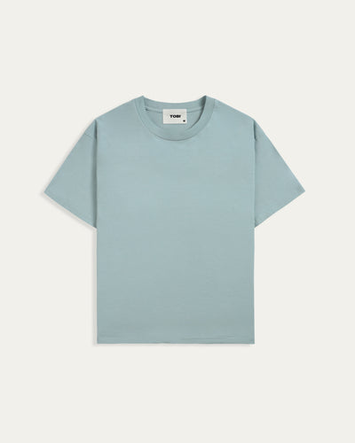 Blank Boxy Wash T-shirt - Blue Sky