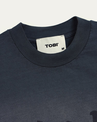 Sun Faded TobiClo Boxy T-shirt - Sapphire