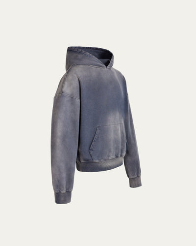 Vintage Wash Blank Hoodie - Onyx Blue