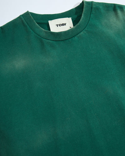 Blank Boxy Wash T-shirt - Army Wash