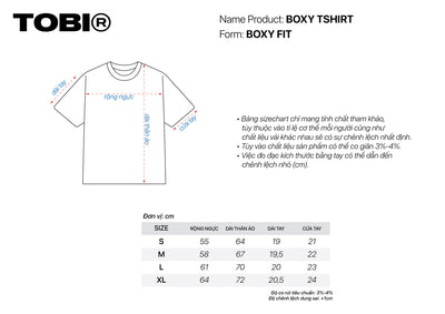 Regular Embossed Boxy T-shirt - Baby Blue