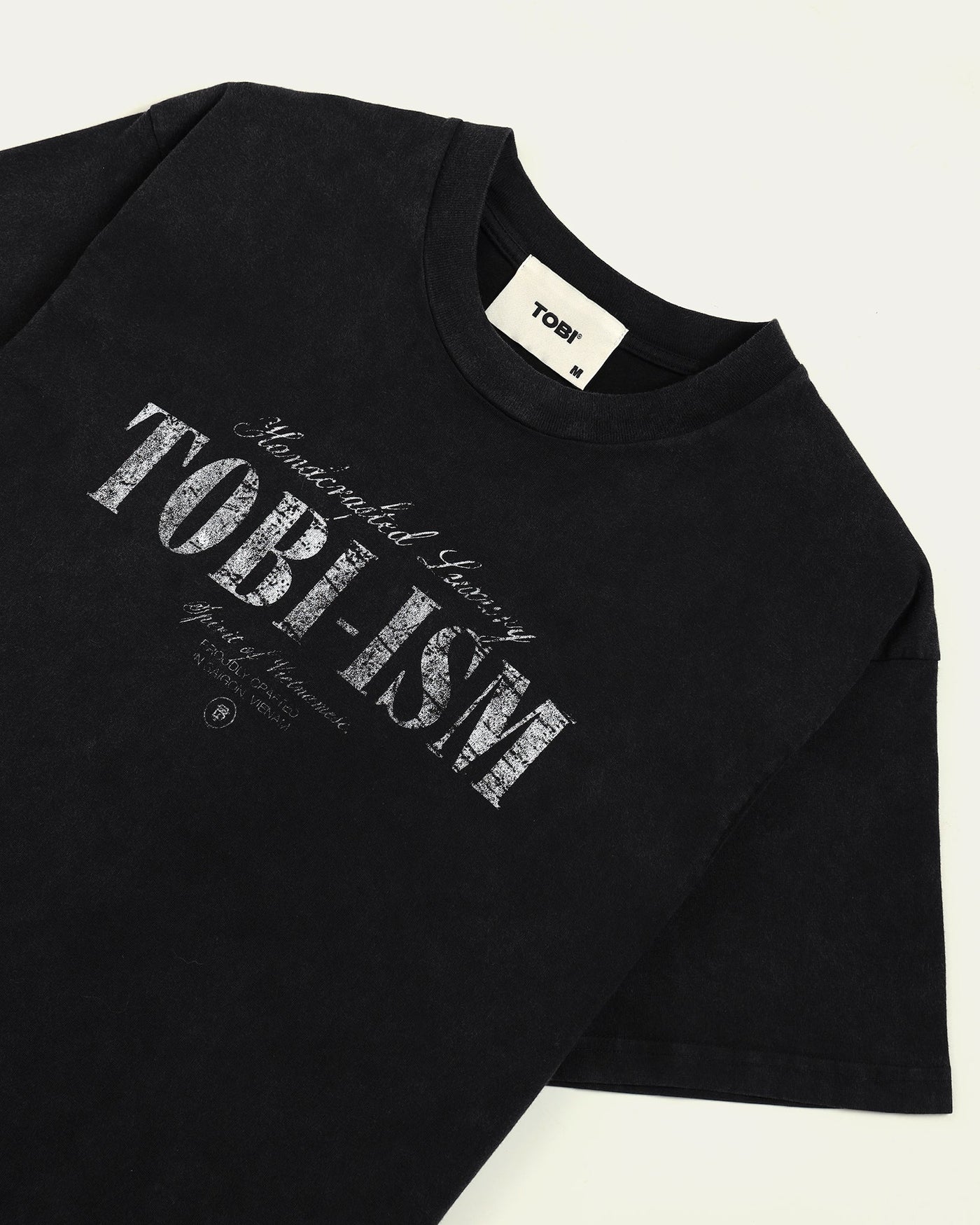 TOBIism Wash Boxy T-shirt - Vintage Black - TOBI