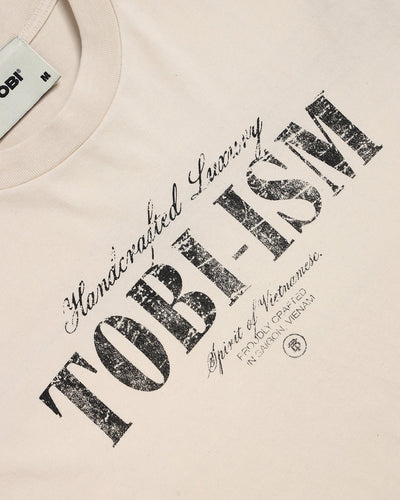 TOBIism Wash Boxy T-shirt - Vintage White - TOBI
