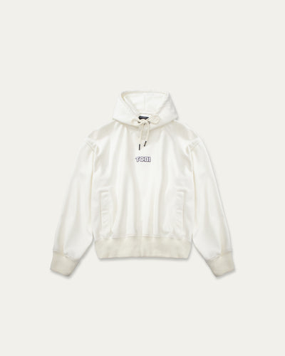 Suede Boxy Hoodie - White