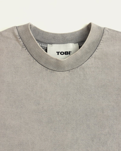 Blank Boxy Wash T-shirt - Dust - TOBI
