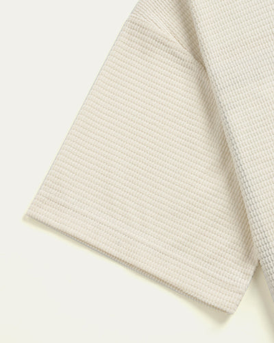 Drop Shoulder Knit T-shirt - Off White - TOBI
