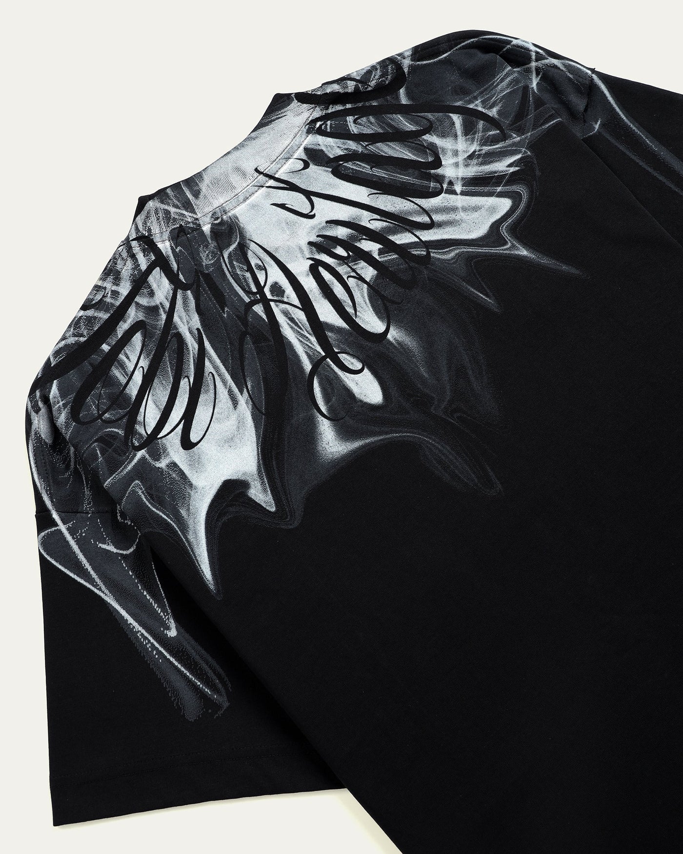 Flame On Overprinted Boxy T-shirt - Black - TOBI
