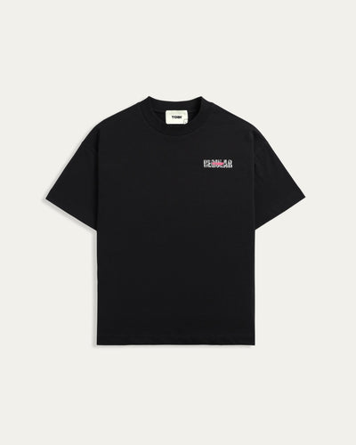 Multi Technique Boxy T-shirt - Black - TOBI