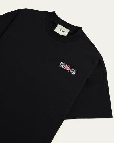 Multi Technique Boxy T-shirt - Black - TOBI