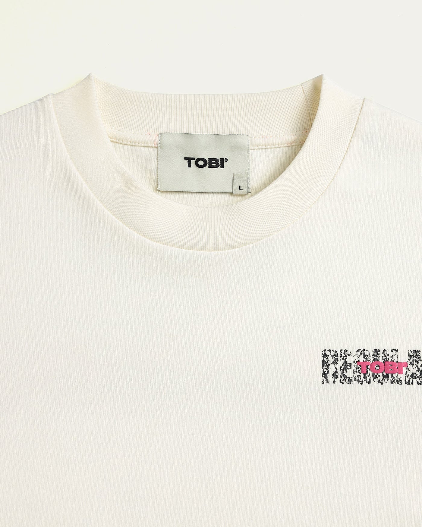 Multi Technique Boxy T-shirt - Off White - TOBI