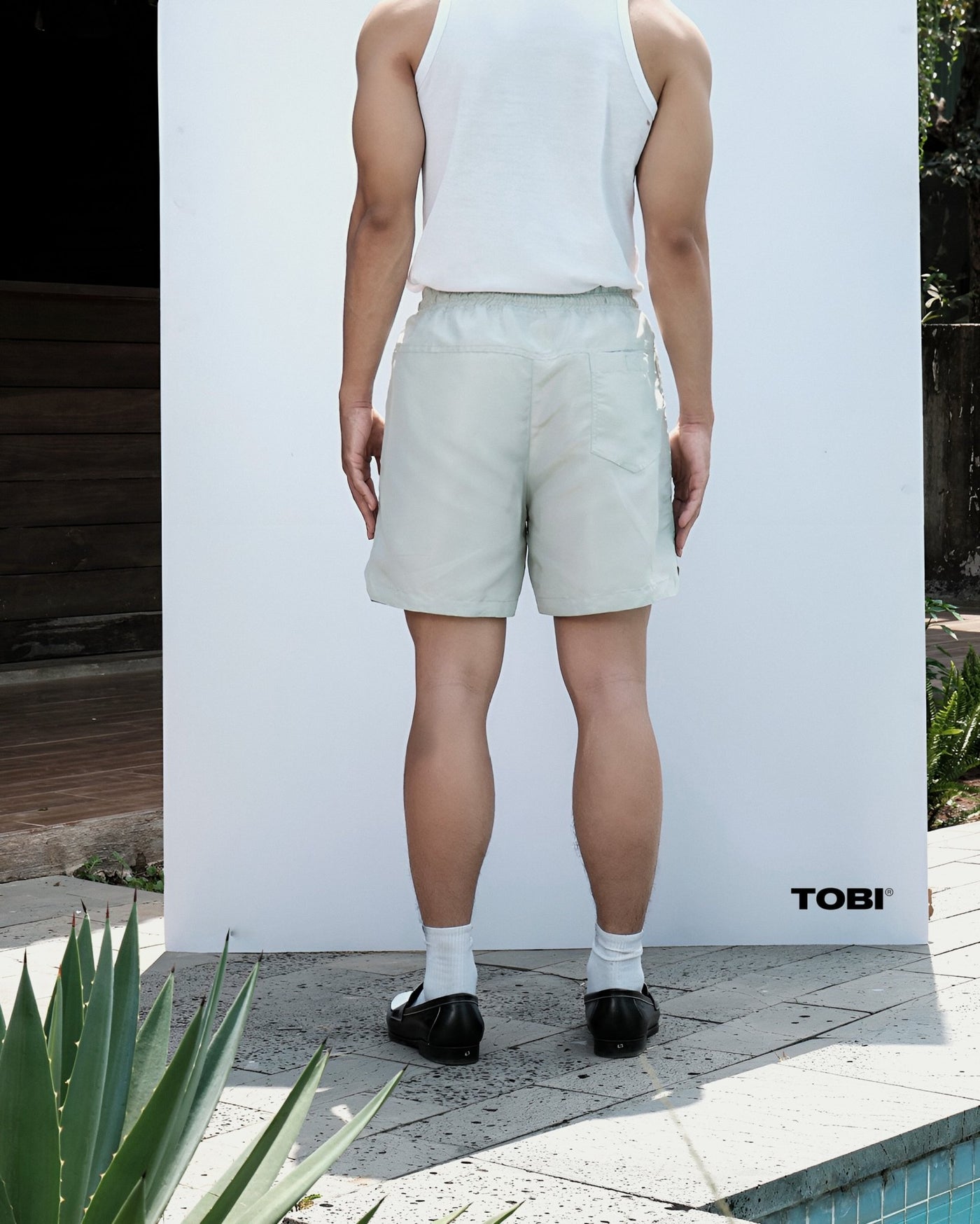 Nylon Basic Shorts - Mint - TOBI
