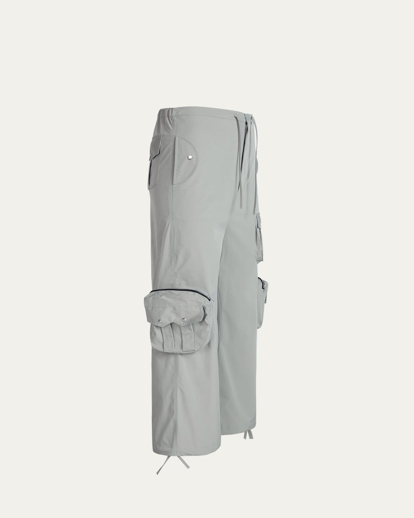 Pocket Parachute Pants - Light Grey - TOBI