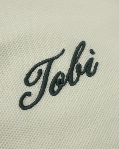 Polo Waffle Collar - White - TOBI