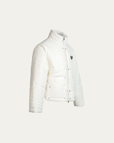 Puffer 2in 1 Vest/Jacket - Off White - TOBI