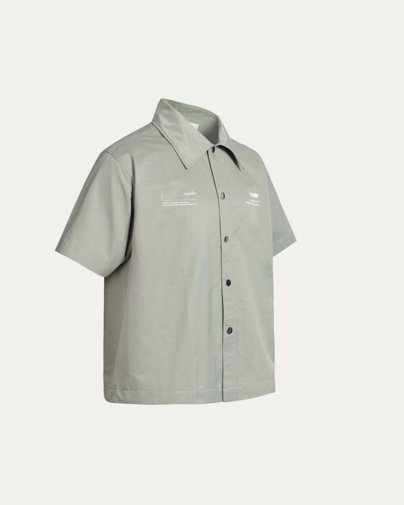 Regular Typo Cuban Shirt - Olive - TOBI