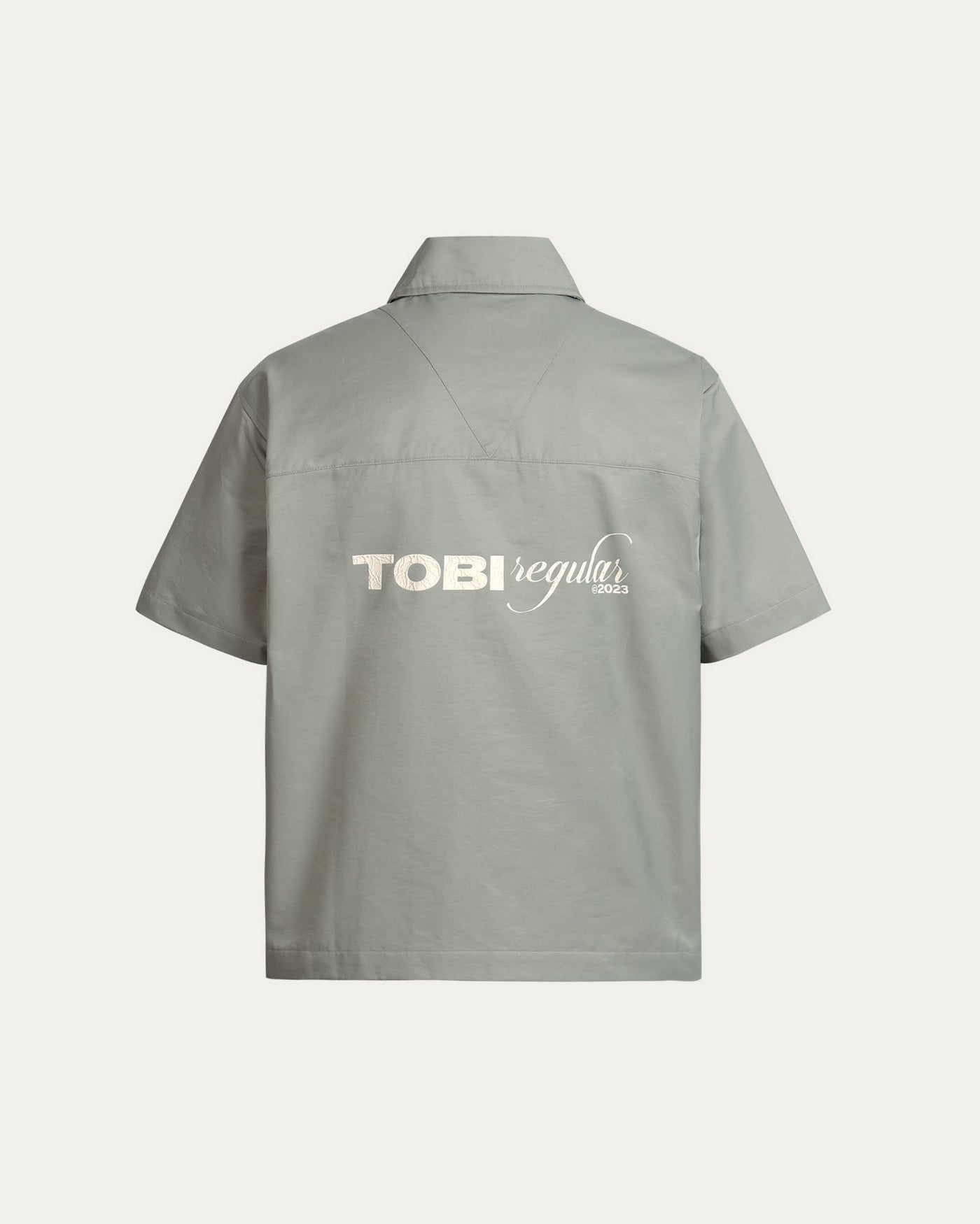 Regular Typo Cuban Shirt - Olive - TOBI