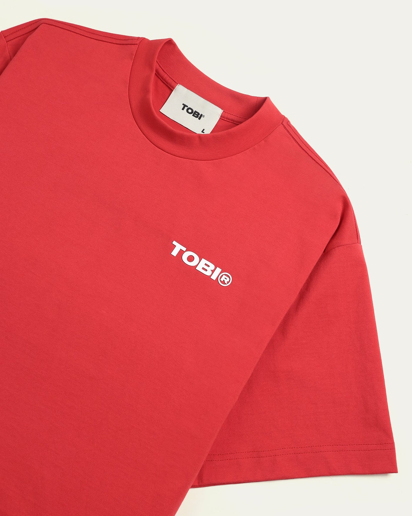 TOBI Basic Boxy T-shirt - Fiery Red - TOBI