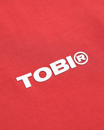 TOBI Basic Boxy T-shirt - Fiery Red - TOBI