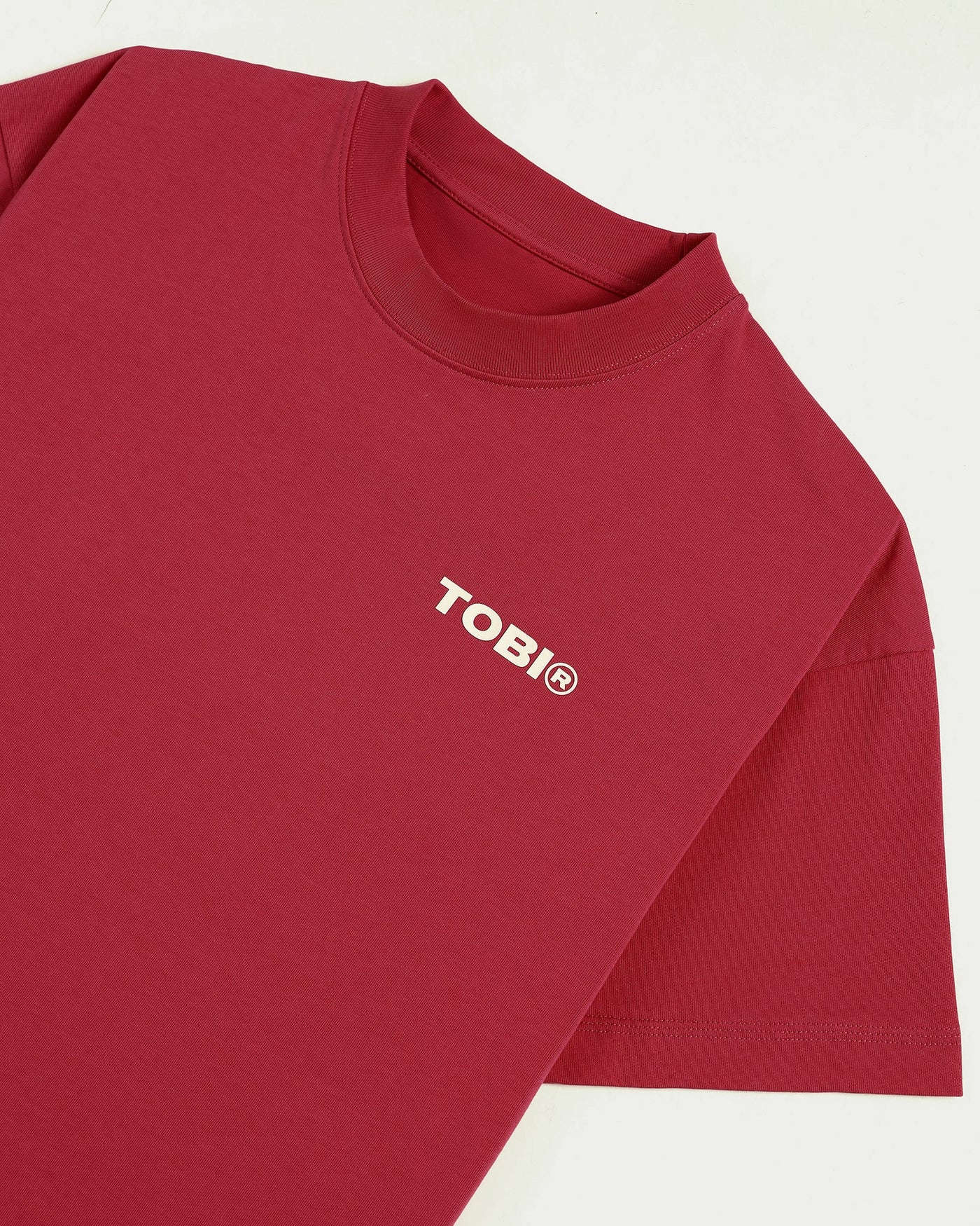 TOBI Basic Boxy T-shirt - Red Wine - TOBI
