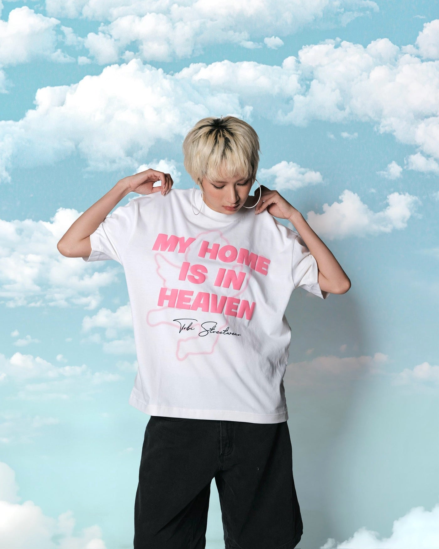 TOBI My Pinky Heaven Typo Boxy T-shirt - White - TOBI