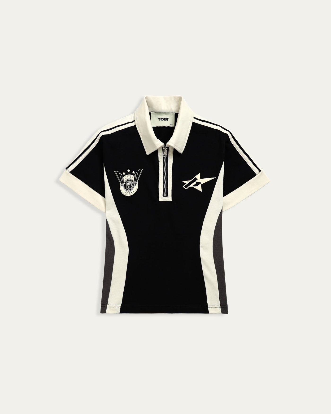 TOBI Stripped Baby Polo - Black - TOBI
